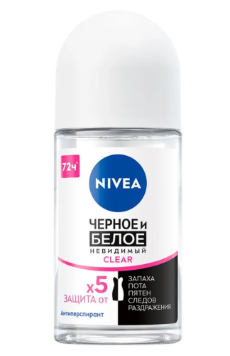 NIVEA антиперспирант жен. невидимая защита clear розовый 50мл ролл 82240
